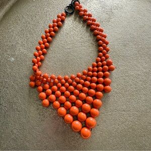 Bold Orange Beaded Necklace